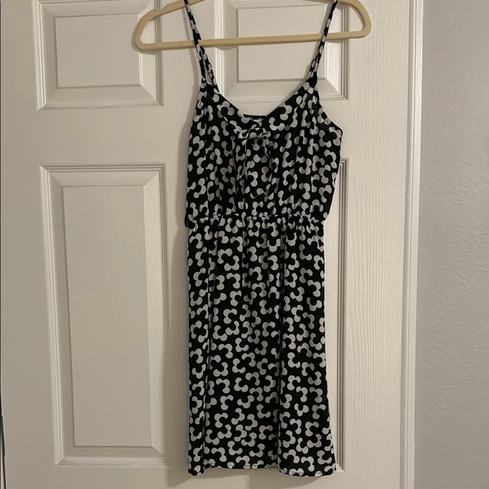 Francesca's Collections Black and White Spaghetti Strap Mini Sundress
